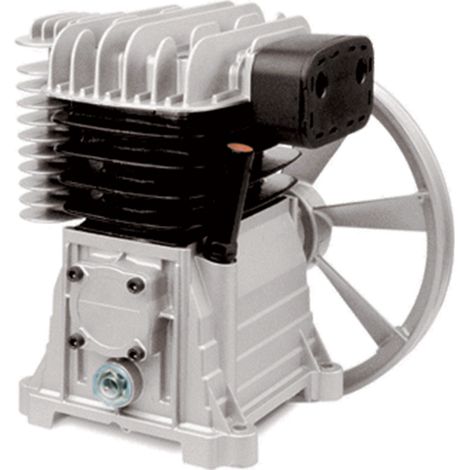Abac – Tête de compression d'air avec filtre – 3 CV – Pression 10 bar – Cylindre fonte – Volant 390 mm – Entraxe 156 x 140 mm