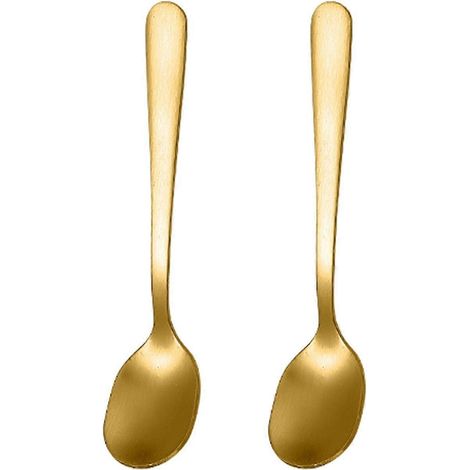 Lot de 2 cuillères à café en acier inoxydable de qualité alimentaire, avec long manche ergonomique et antidérapant. (1/3)