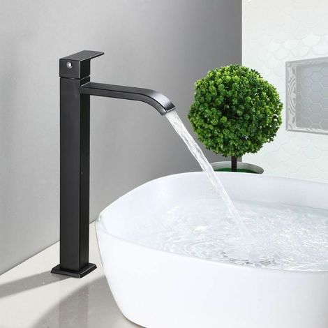 Grifo para lavabo de baño YMYNY, grifo de baño en cascada, grifo mezclador ajustable de agua fría y caliente (1/4)