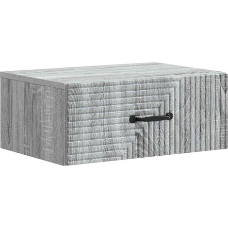 Mesita de Noche de Pared Gris Sonoma 49 x 34,5 x 20 cm vidaXL