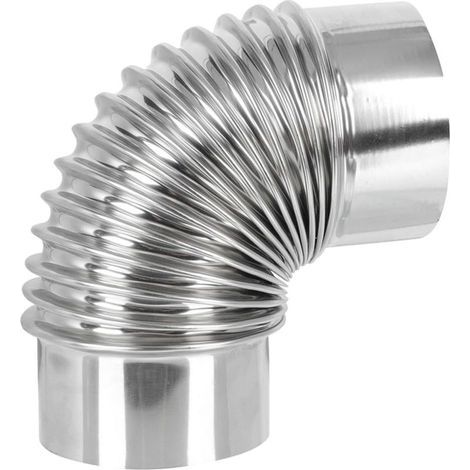 Coude Tuyau Cheminée Inox pour Poêle Chauffage Évacuation Fumée et Facile à Installer (1/5)
