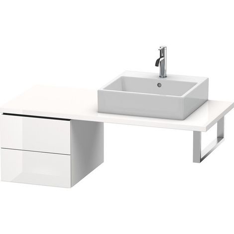 Meuble bas console L-CUBE 400x420x547mm blanc brillant