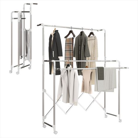 Porte-manteau sur pied en acier inoxydable 150 x 103 x 197 cm (1/5)