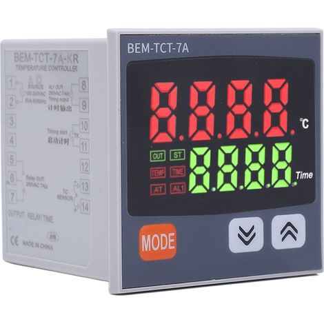 Digitaler Temperaturregler mit Relaisausgang und Thermostat für Heizpressen 100–240 V (1/5)