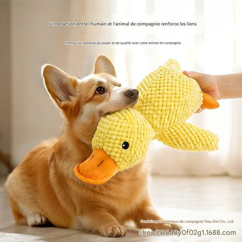 Jouet pour chien, petit canard jaune en peluche, addictif, durable, pour la dentition et qui émet des sons jouet pour chien de petite à moyenne taille.(taille(S)) (1/5)