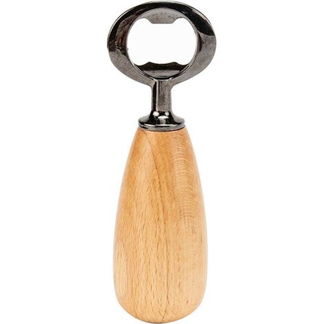 Ouvre-Bouteille de Bière avec Manche en Bois, Couvercle de Bouchon de Boisson, Ouvre-Bouteille de Bière, Outils de Cuisine, Couleur Bois Clair (1/4)