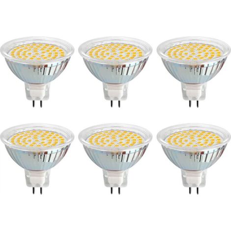 GU5.3 LED-Lampe, 12 V, 5 W, Kaltweiß (6000 K), Ø 50 mm, Abstrahlwinkel 120°, entspricht GU5.3 35 W/50 W, 500 lm, AC/DC 12 V, MR16 GU5.3 LED-Spot für Küche/Bad/Schrank, nicht dimmbar, 6er-Pack