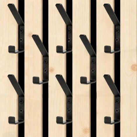 Lot de 8 panneaux acoustiques muraux - Crochets pour panneaux acoustiques - Double crochet - En aluminium - Noir - 13 mm (1/5)