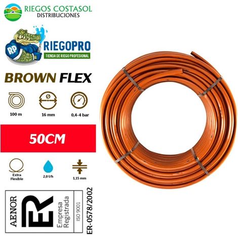 Tubería Autocompensante Marrón a 50cm 100 metros. BrownFlex.