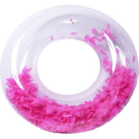 Gonflable Transparent Plume Piscine De NatationAnneaux De Natation Buoy Mound Floating Row Ring Lifebuoy (1/5)