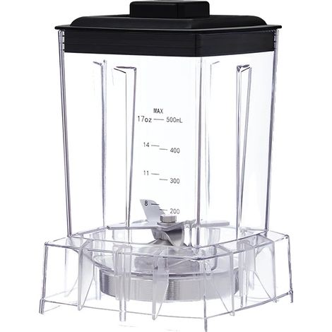 Contenitore per macinare cereali secchi, capacità 20 once (circa 590 ml), materiale senza BPA, compatibile con vari modelli di frullatore, design a 4 lame, ideale per uso domestico. (1/5)