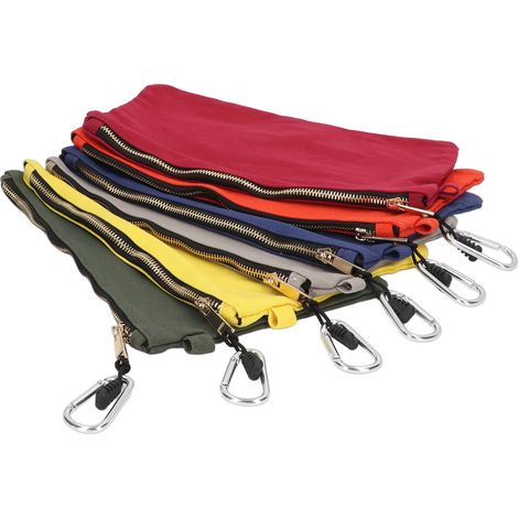 6 Pièces Sac de Rangement Outil avec Poche Zippée Durable et Mousqueton pour Organisation Polyvalente (1/5)