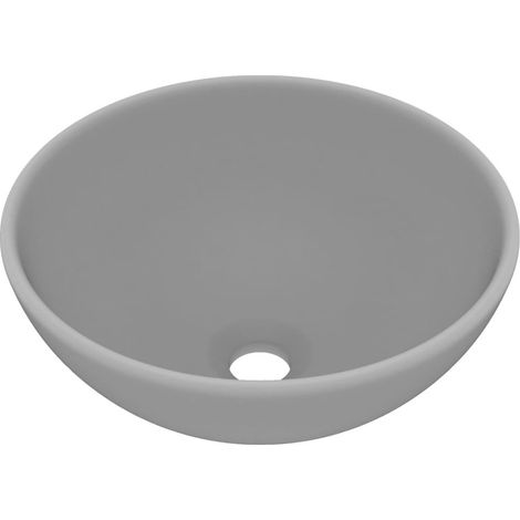 Lavabo rond de luxe de salle Gris clair mat 32,5x14cm Céramique (1/5)