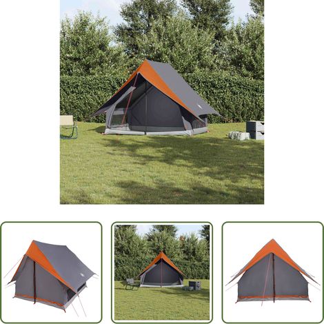 Abri extérieur - Tente familiale avec toit Gris et orange 315 x 286 x 200 cm (1/5)