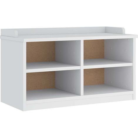Banc de couloir SANDNES blanc 87x40x50 cm bois de pin massif (1/5)