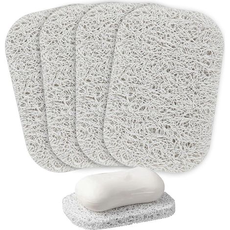 12 piècesSupport porte-savon blanc, sans BPA, facile à nettoyer, idéal pour la douche, la cuisine et la salle de bain. (1/5)