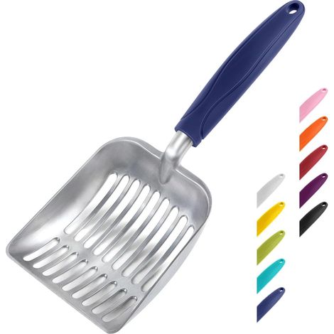 Cat Litter Scoop, Aluminum Alloy Sifter, Kitty Metal Scooper, Deep Shovel, Long Handle, Poop Sifting, Kitten Pooper Lifter, Durable, Heavy Duty, for Litter Box (1/5)