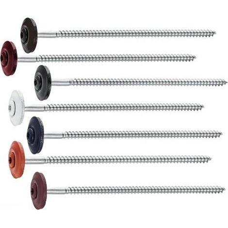 200 Vis à Bois Tête Fraisée Bombée Six Lobes + Rondelle Epdm D. 20 4.5 x 60 mm - Type DIN 7995 - Inox A2 - D-Work