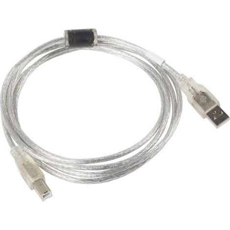 Cavo USB 2.0 in ferrite Lanberg AM-BM 1,8 m trasparente (1/4)