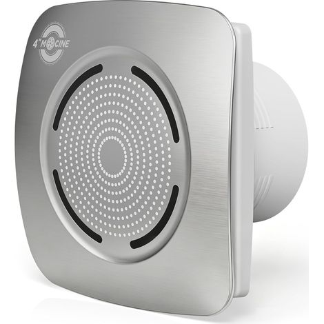 Extracteur d'Air 100 mm, 130 m³/h, 2200 Tr/min, Ventilateur Silencieux avec Moteur en Cuivre, Double Roulement à Billes, IPX4, pour Salle de Bain, WC, Cuisine et Combles, Argent (1/5)