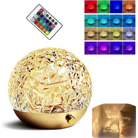 Lampe à effet vague d'eau, lampe de table LED 16 couleurs, veilleuse télécommandée, projecteur LED romantique pour plafond, décoration intérieure créative (1/5)