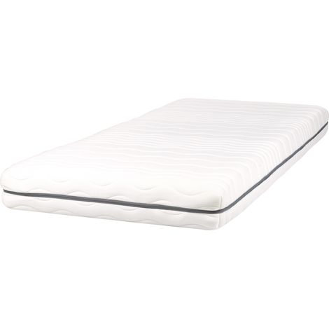 Colchón de espuma viscoelástica con funda extraíble blanca y gris 90 x 200 cm Jolly