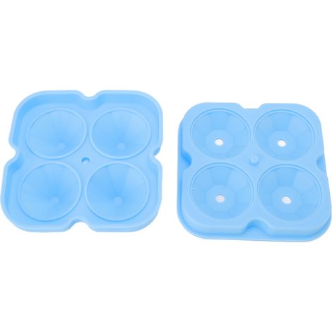 Moule à glaçons en silicone 4 trous en forme de diamant pour chocolats, bonbons et glaçons décoratifs bleu