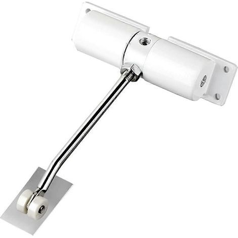 Ferme-porte automatique réglable en alliage de zinc - Pour usage domestique ou commercial - Blanc (1/5)