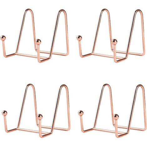 Porte-assiettes décoratifs QttvbTna, lot de 4, en fer rose, 8 x 8 cm (1/5)