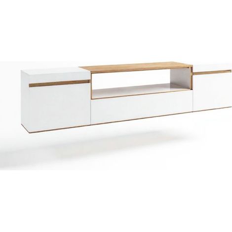 Mueble TV Kavos Wall Blanco - Roble Arena (ancho) x 45cm (alto) (1/5)