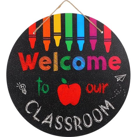 Panneau De Retour À Lécole Décorations De Tableau Daffichage De Salle De Classe Cintre De Porte Rond Messages De Bienvenue Pour Les Dortoirs Et Les Bureaux (1/5)