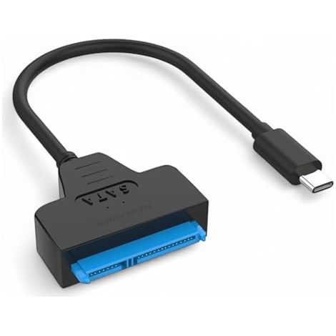 USB C zu SATA Adapter - Typ C auf SATA III Kabel (USB 3.1, 6 Gbit/s) für 2,5 Zoll HDD & SSD Festplatten, 22 Pin, High-Speed Konverter für schnelle Datenübertragung, Plug & Play für Laptop, PC & Mac (1/5)