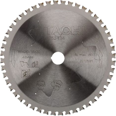 Lame Ø305 60 dents alés.25.4mm cpe acier. alu CD12F HIKOKI 752471 (1/4)
