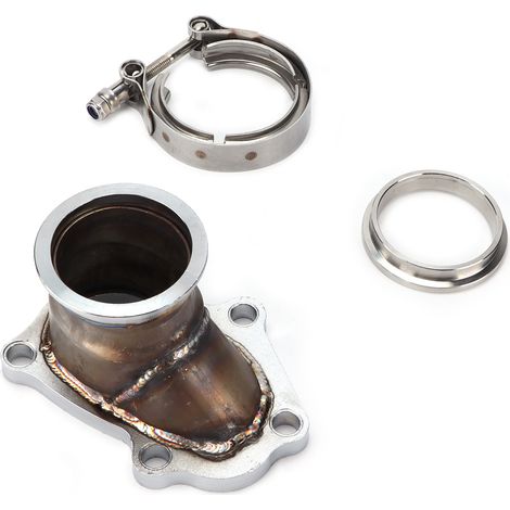 Adaptateur de conversion de bride de descente de turbo à 5 boulons vers bride en V de 2,5 pouces pour turbocompresseur TD04 14412AA451