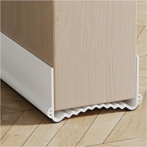 100cm Bas de Porte Isolant, Boudin de Porte Anti Froid, Joint de Porte Anti Bruit, Phonique Thermique Bande d'Étanchéité Protège des Courants d'air et des Insectes (Blanc, Largeur 5,5-8 cm) (1/5)