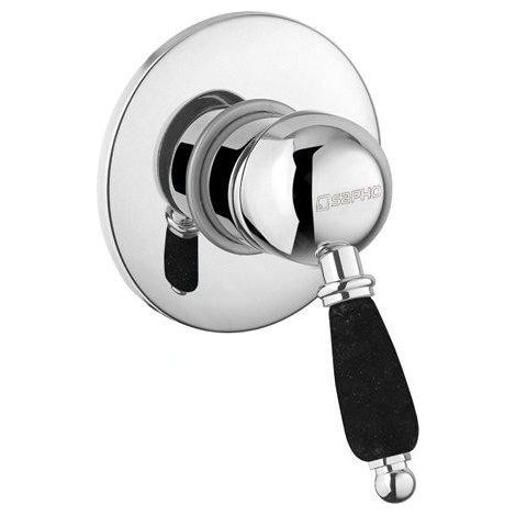 Mitigeur de douche à encastrer KIRKÉ BLACK, 1 sortie, poignée noire, chromé (1/2)