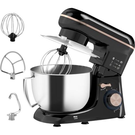 1300W Black Kitchen Stand Mixer with Accessories for Baking and Cooking