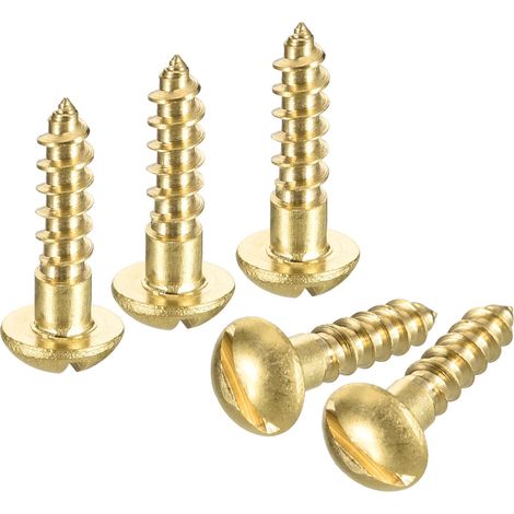 40 Pièces Vis à Bois M4 x 16mm à Tête Ronde Fendue en Laiton (1/5)