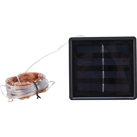 Guirlande lumineuse solaire étanche, 200 LED, 20 m, fil de cuivre coloré, 8 modes d'éclairage, idéale pour décorer votre jardin ou vos fêtes. (1/5)