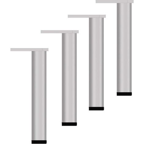 ZVD 4 Pièces Pieds de Meuble Réglable 25cm Pied Canapé Moderne Pattes de Lits Argent Pieds Rechange pour Table Armoire (1/4)