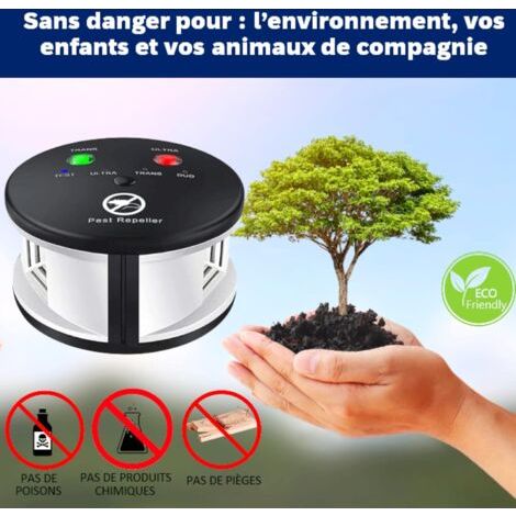 Dissuasore Ultrasuoni 360° per Topi, Ratti, Insetti - Frequenze Variabili, Copertura 550 m², Soluzione Ecológica Senza Chimici (1/4)