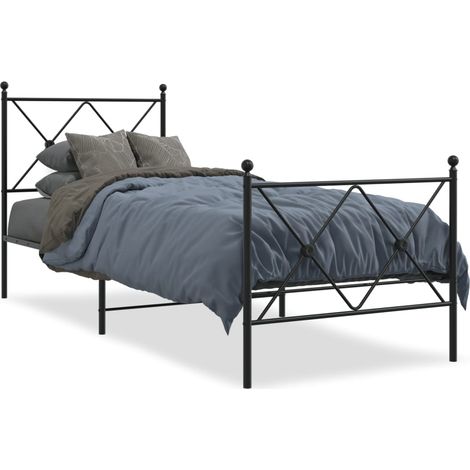 Maison Exclusive - Giroletto con Testiera e Pediera Metallo Nero 75x190 cm (1/5)