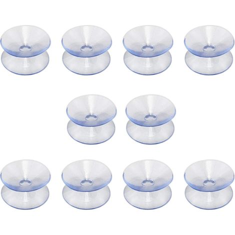 Lot de 10 ventouses transparentes, double face antidérapantes, ventouse en plastique PVC pour miroir de table en verre, pour la maison, la cuisine, la fenêtre, la cuisine (taille : 20 mm) (1/5)