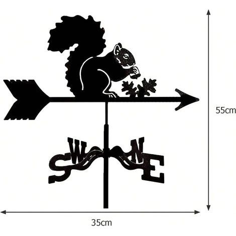 Girouette en métal en forme d'écureuil, statue de jardin, clip pour girouette de jardin, décoration artisanale, ferme, jardin, belvédère (1/5)