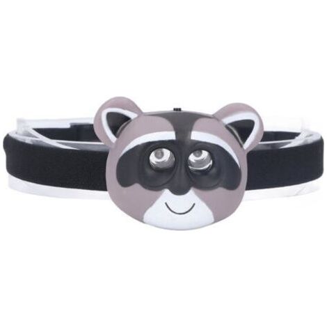 Lampe frontale pour enfants apparence de raton laveur 2 Modes d'éclairage phare LED en plastique léger alimenté par batterie pour les enfants