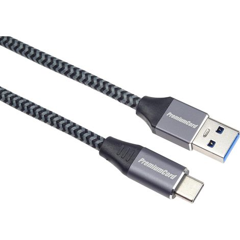 Câble de Connexion USB 3.2 Gen 1, Câble de Données SuperSpeed Jusqu'à 5 Gbit/s, Charge Jusqu'à 3A, Puissance 60 W, USB Type A Mâle vers Type C Mâle, Noir, Longueur 1 m (1/5)