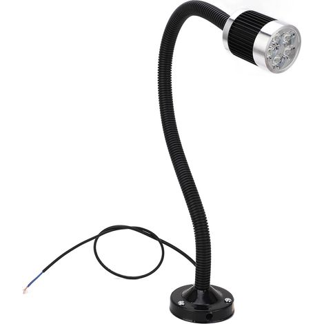 Lampe de travail industrielle LED à col de cygne avec base magnétique ronde, pour machines-outils CNC et tours, 220 V CA, 5 W
