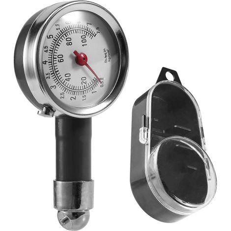 Manomètre de pression des pneus compact 10-100 PSI, manomètre mécanique précis en alliage de zinc pour motos, voitures, SUV et quads. (1/5)