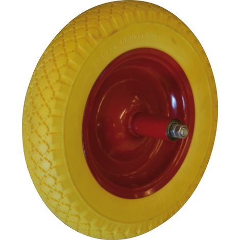 RUOTA PIENA GIALLA PER CARRIOLA MAURER ASSE 200- silicone