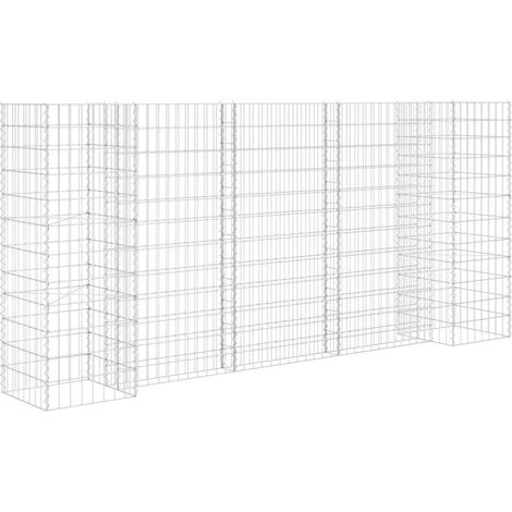 Maison Exclusive - Gabbione Fioriera ad "H" in Filo di Acciaio 260x40x120 cm (1/5)